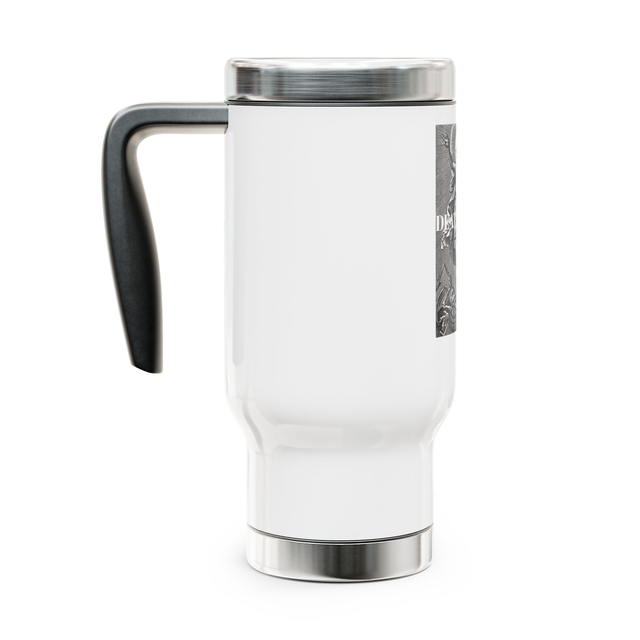 DEATH KILLER Stainless Steel Travel Mug with Handle, 14oz